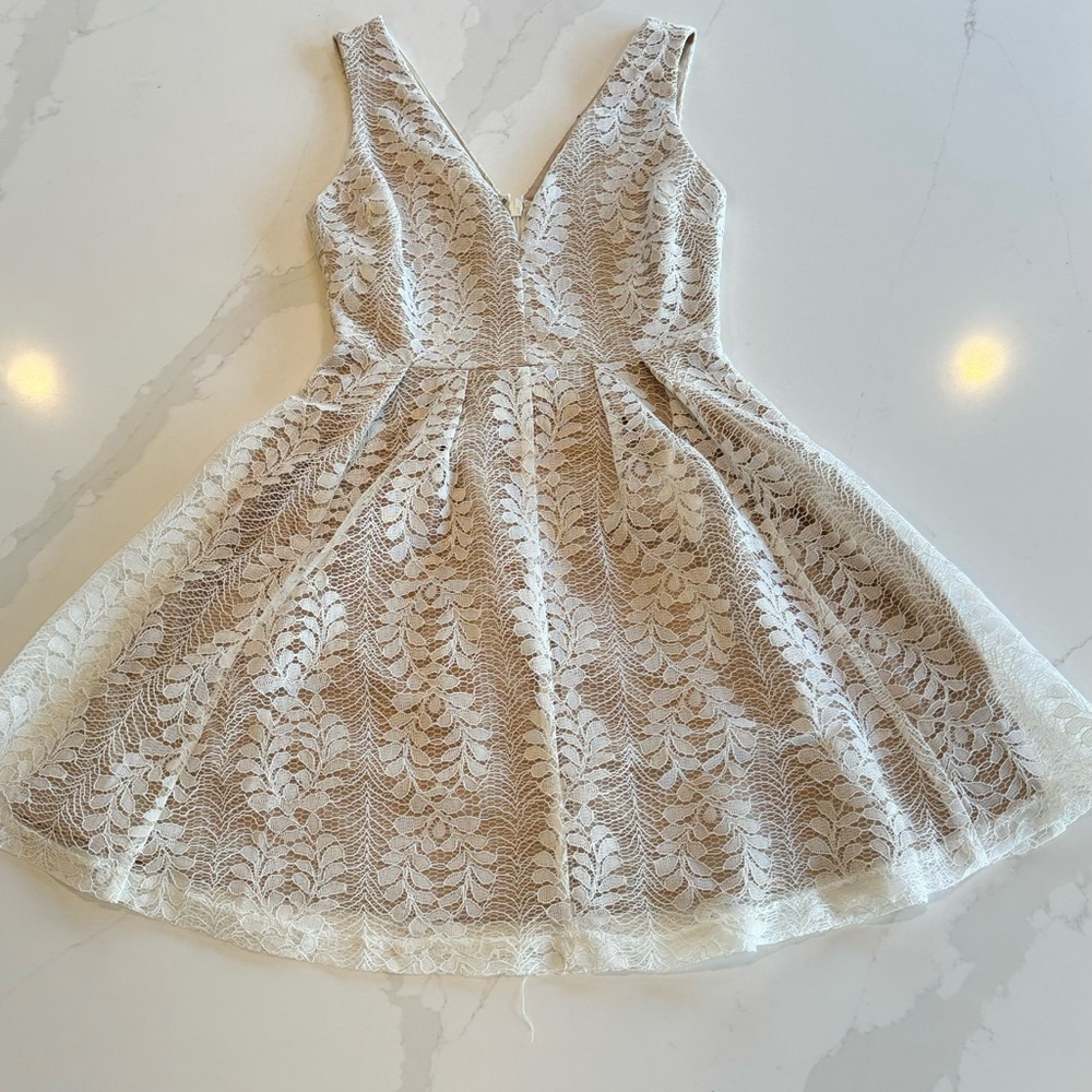 White Lulus Lace Mini Dress